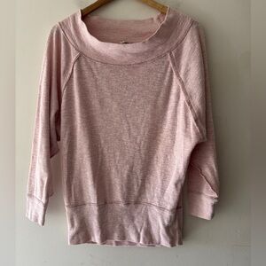 Free People We The Free Pink Palisades Off Shoulder Knit Top